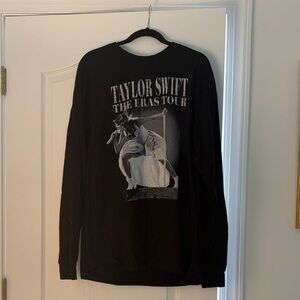 Taylor Swift Eras Tour Black Tee with TTPD Picture